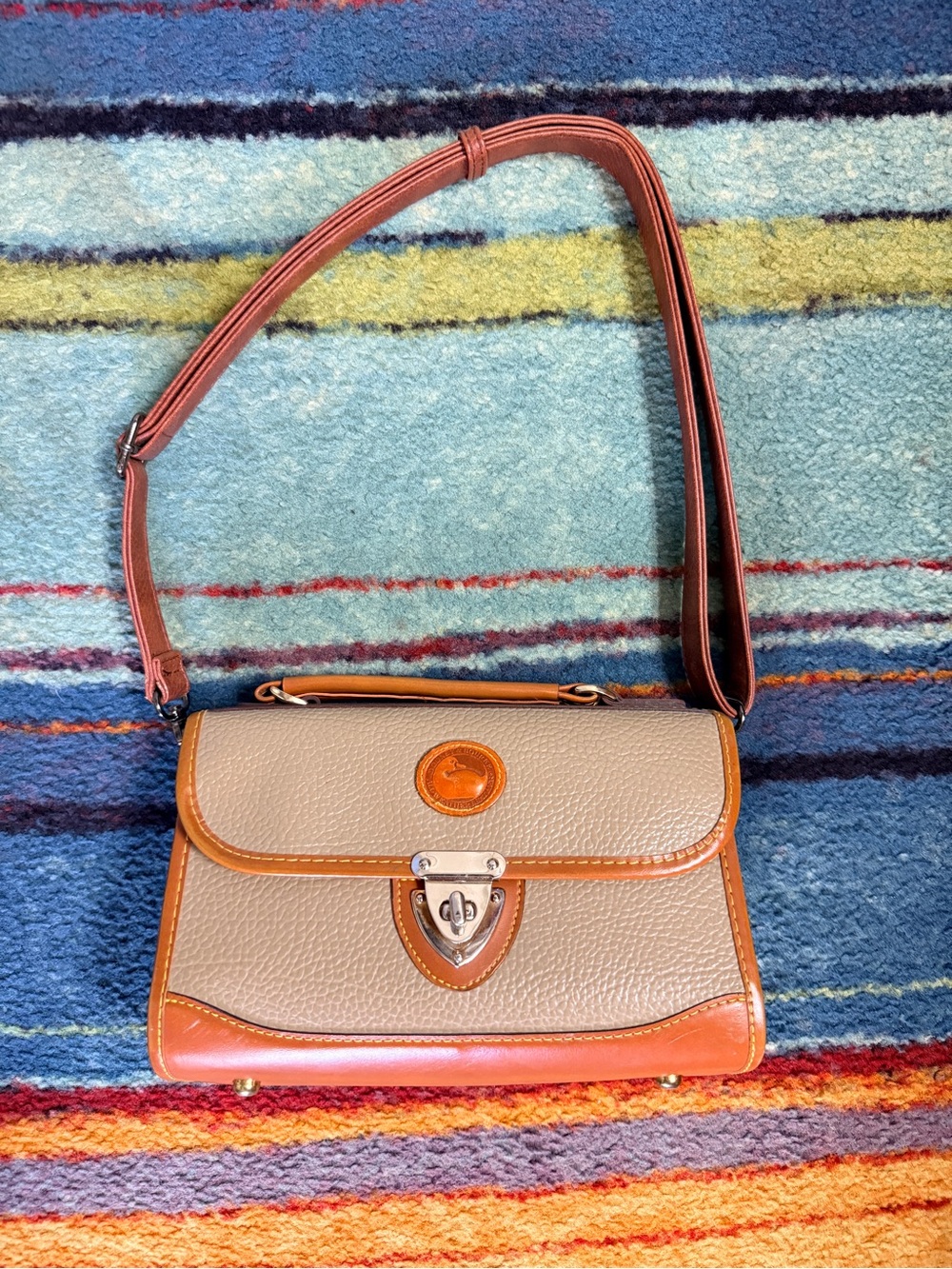 Vintage Dooney & Bourke All Weather Leather Cross Body Satchel Bag